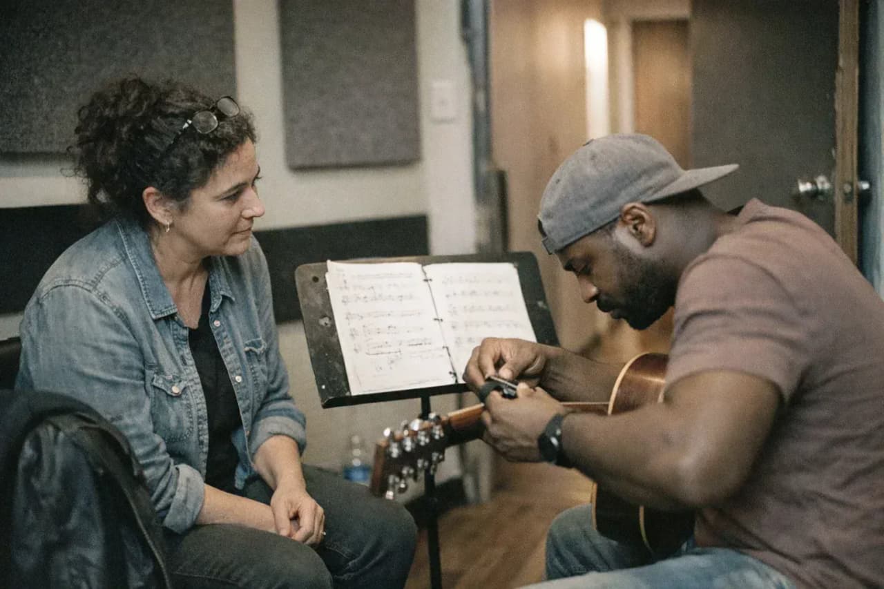 Student in a private lesson at École de musique du Marché in Montreal